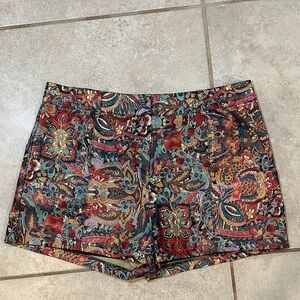 Very J Faux Leather Boho Printed Paisley Shorts L Fall Fashion